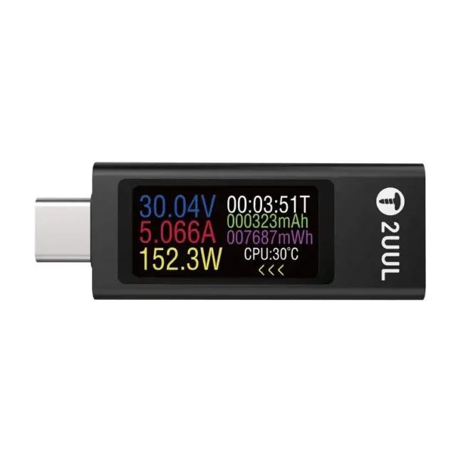 2uul Charging Mate Type-c Mini Charging Detector With Bidirectional Current Test