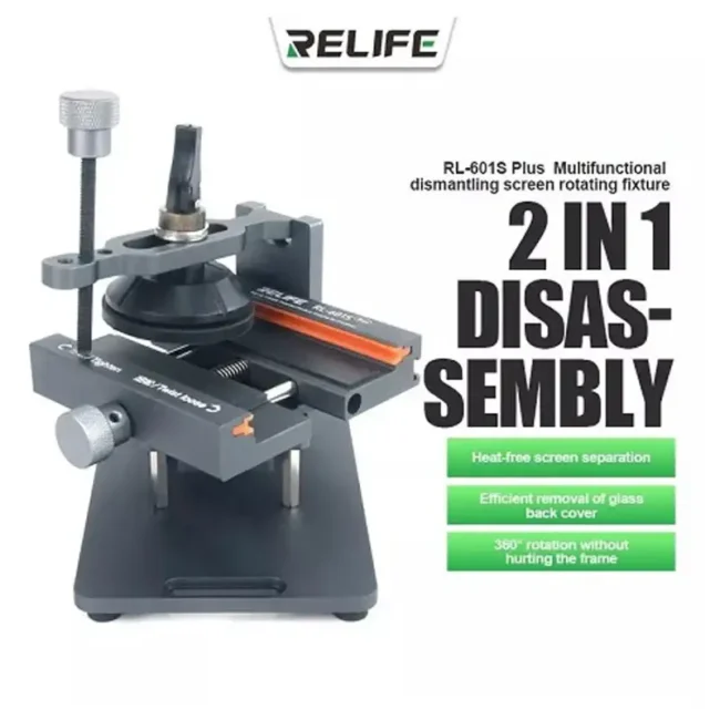 Relife RL 601S Plus 2 In 1 Rotating Universal Fixture Clamp Holder Easy Quick Remove The Back Cover Glass For iPhone Samsung