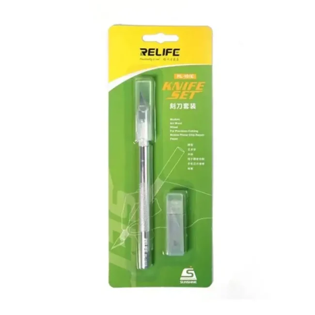 Relife RL-101E Aluminum Alloy Material 6 Blades Knife Set for Removing Glue Engraving Filming