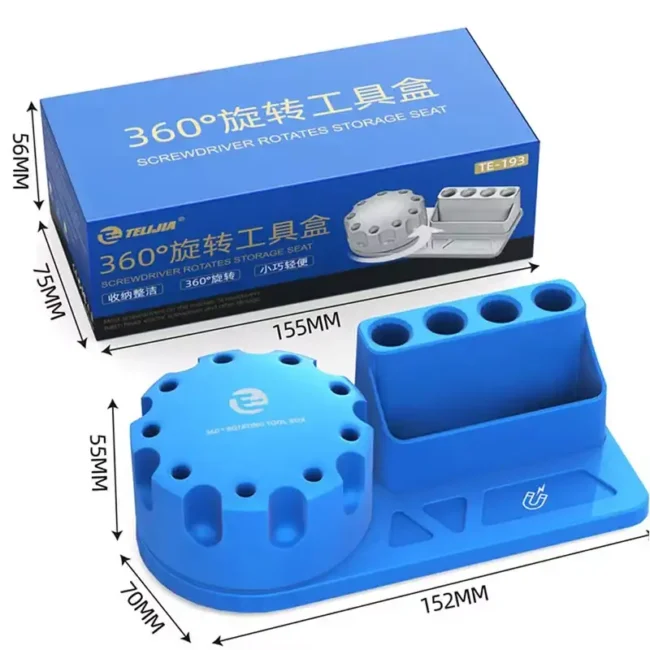 TE 193 Mobile Phone Repair Screwdriver Storage Rack Rotating Parts Box Magnetized Tool Box 360 Degree Rotating Plastic Storage Rack