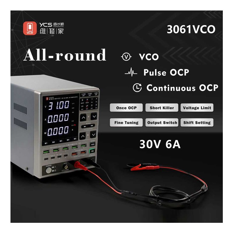 YCS 3061VCO 30V / 6A Adjustable Digital Display DC Power Supply with OCP Protection