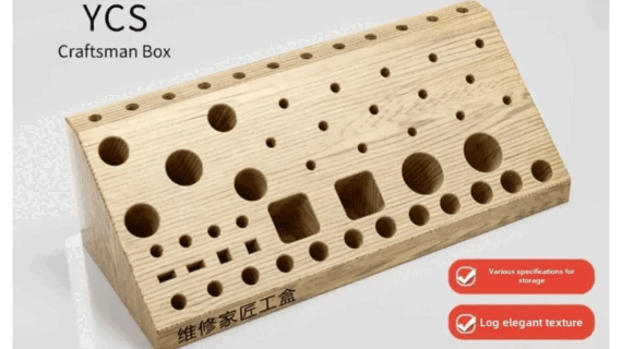 YCS 59-In-1 Wooden Storage Box Screwdriver Tweezers Tools Organizer