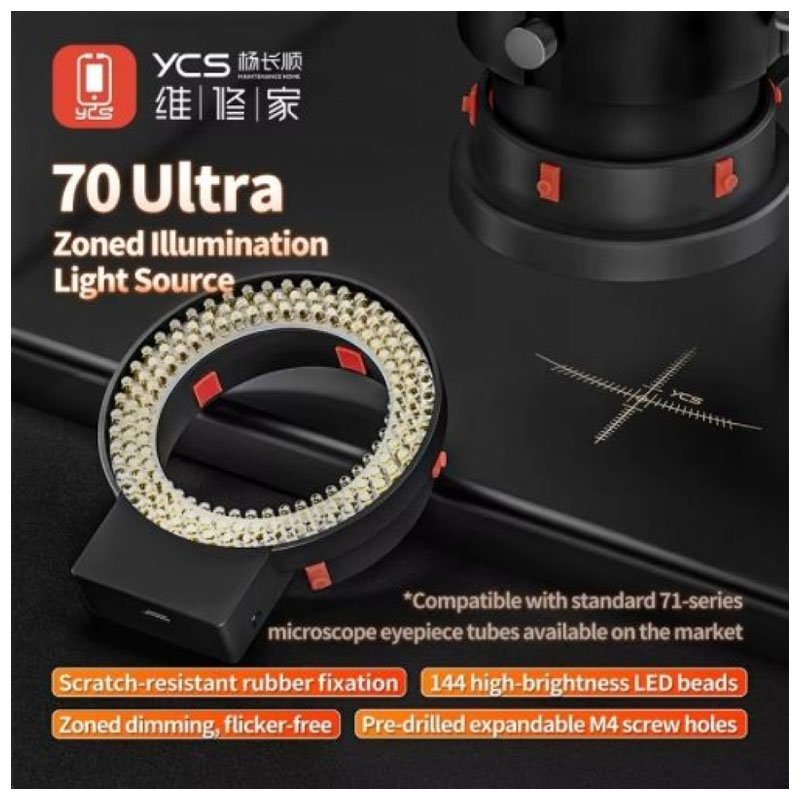 YCS 70 Ultra Zoned Light Source with 144 LED Microscope illuminator 71 series